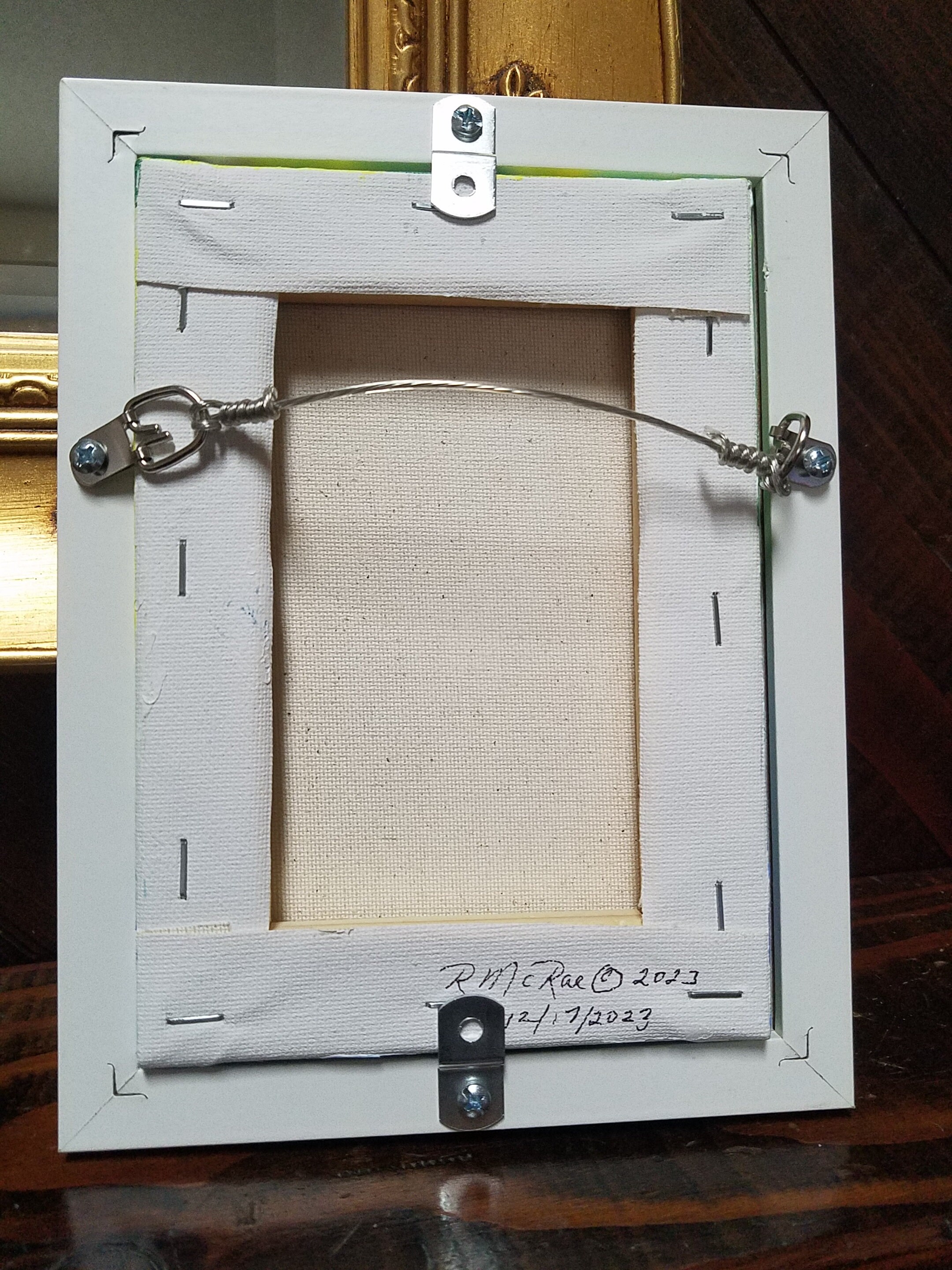 Original Bluebird Painting Acrylic Framed 5 X 7 Signed by Artist Blue