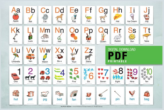 alphabet flash cards bonus sight word 1 10 number etsy