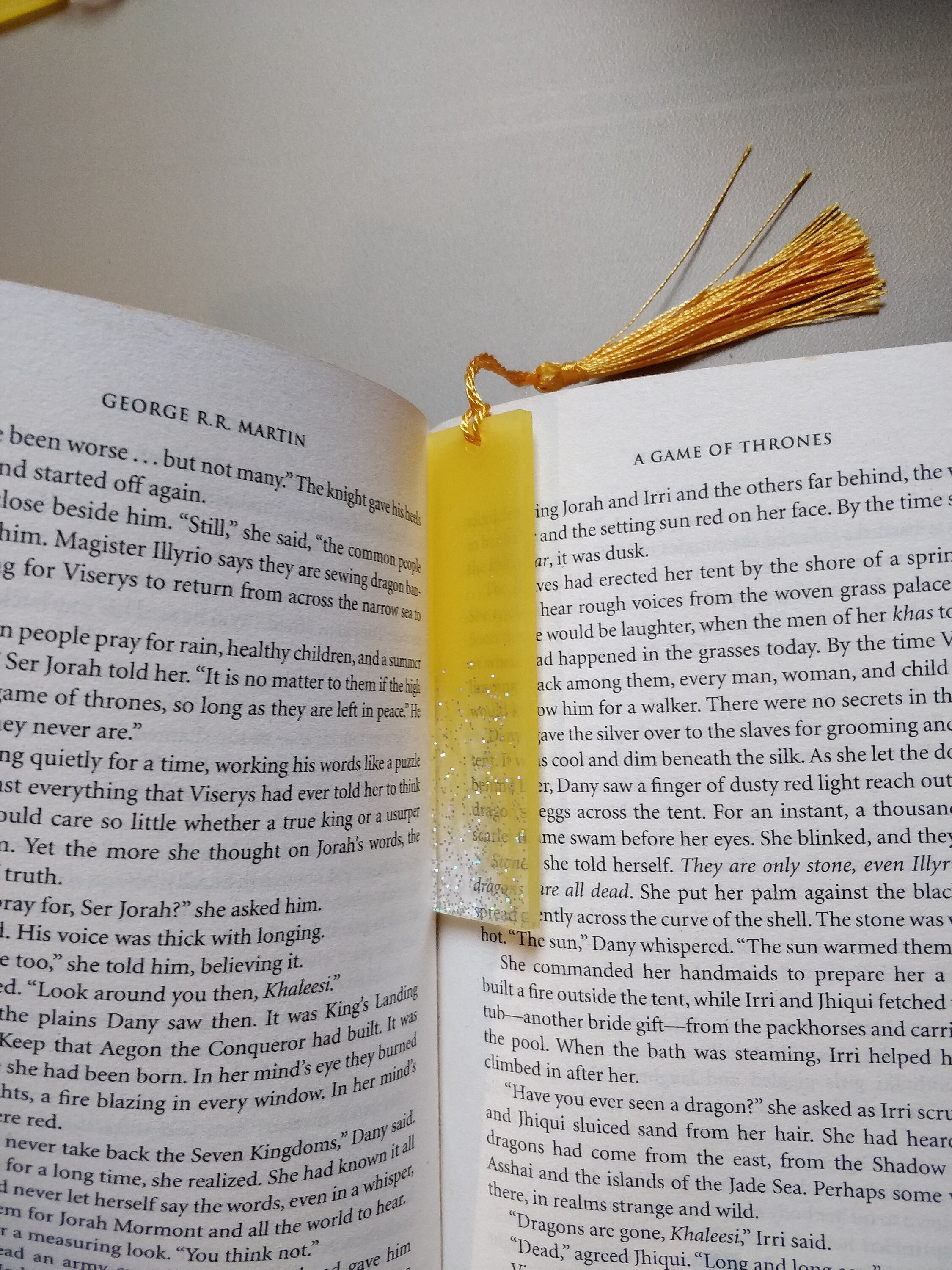Yellow Holographic Glitter Epoxy Resin Bookmarks/ Booktag - Etsy Ireland