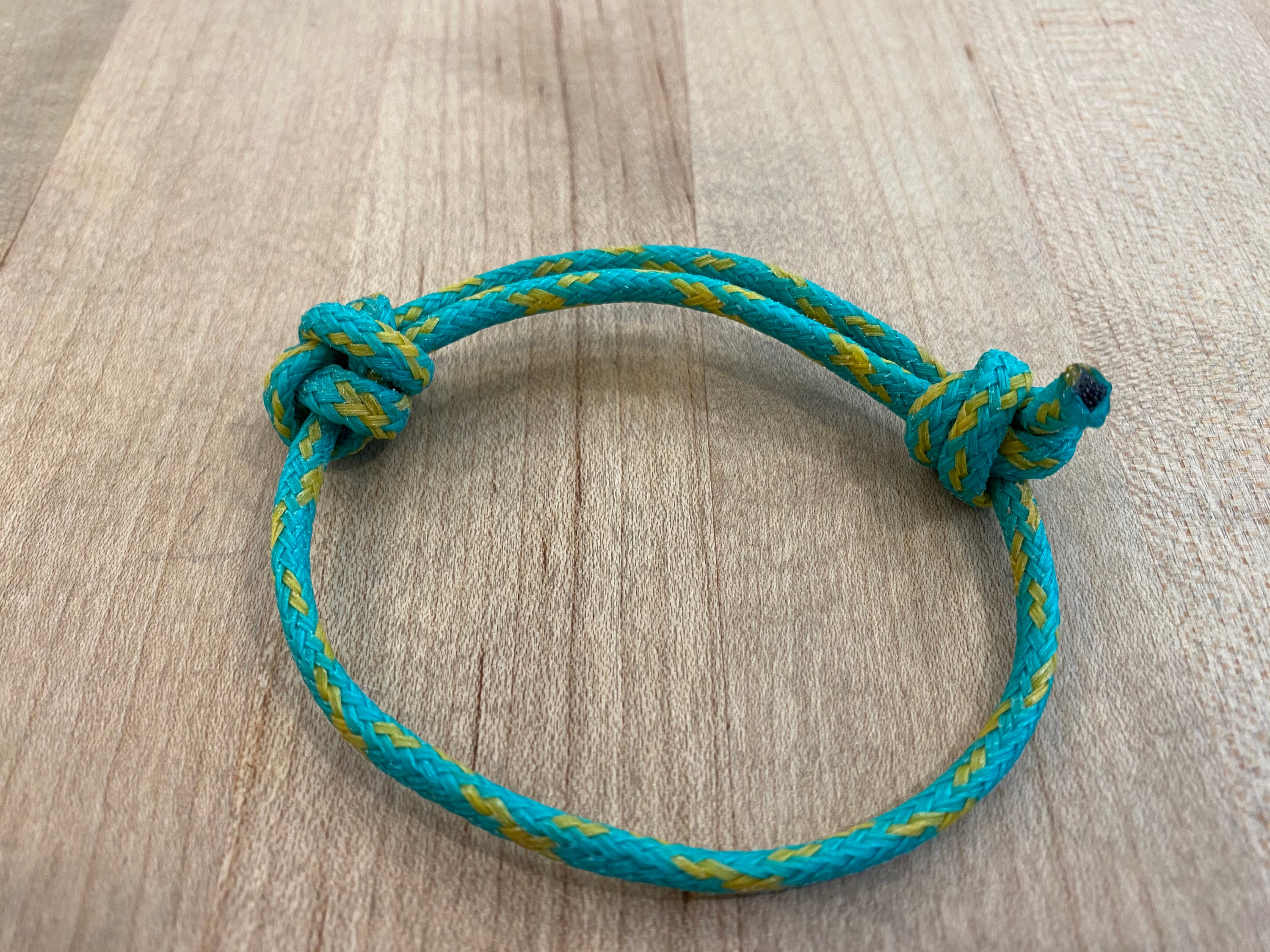 Green/Yellow Recyled Fishing Net Slip Knot Bracelet Etsy