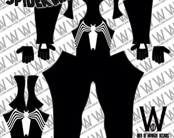 Black Suit Symbiote SM Suit With No Highlights Dye-Sub Pattern