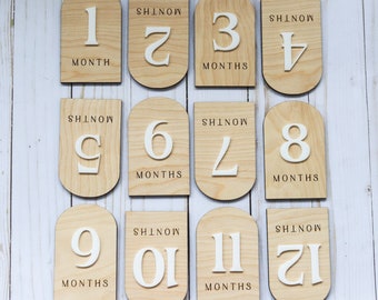Modern Arch Baby Monthly Milestone Markers | Monthly Numbers