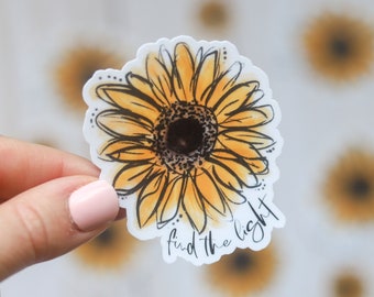 Find The Light Sunflower Sticker | Positivity Sticker