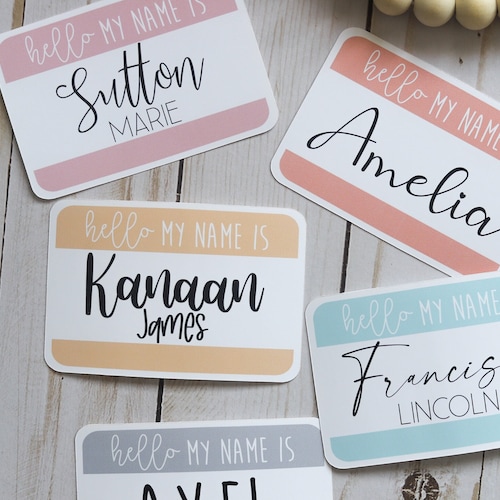 Wooden Baby Name Sign Baby Name Announcement Newborn Name Etsy