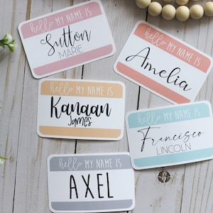 Hello, My Name Is ... Personalized Baby Name Tag Sticker image 1