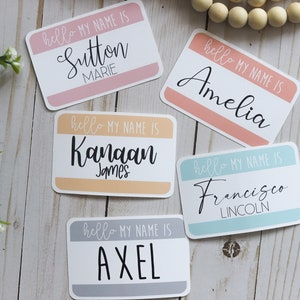 Hello, My Name Is ... Personalisierte Baby Name Tag Sticker Bild 1