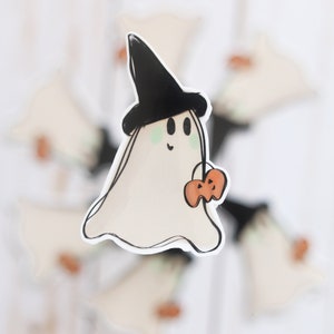 Witch Trick or Treat Ghost Sticker