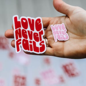 Love Never Fails Retro Font Sticker