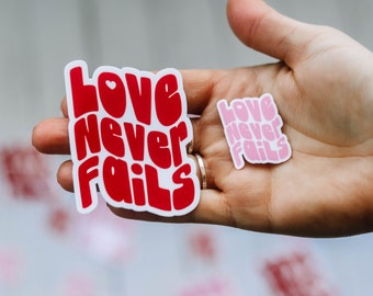 Love Never Fails Retro Font Sticker