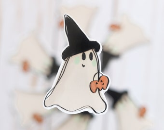 Witch Trick or Treat Ghost Sticker