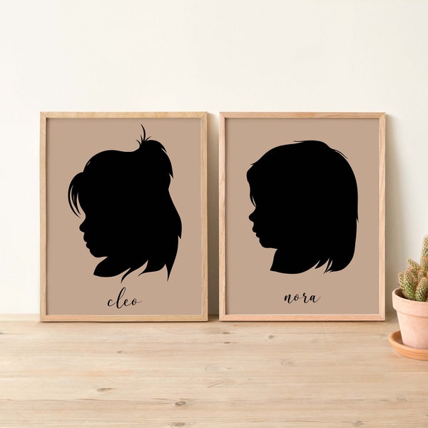 Custom Silhouette Portrait | Personalized Digital Portrait