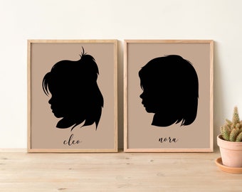 Custom Silhouette Portrait | Personalized Digital Portrait