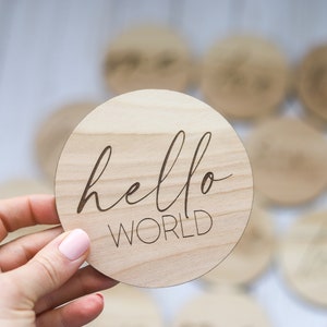 Wooden Monthly Milestone Marker Discs Baby Photo Prop image 3