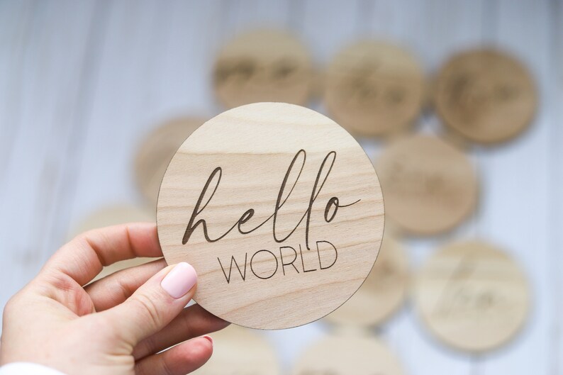 Wooden Monthly Milestone Marker Discs Baby Photo Prop image 3