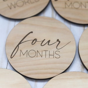 Wooden Monthly Milestone Marker Discs Baby Photo Prop image 5