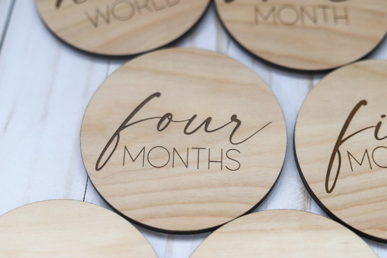 Wooden Monthly Milestone Marker Discs Baby Photo Prop image 5