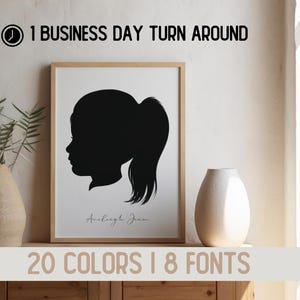 Custom Silhouette Portrait | Quick Turn Around | Personalized Digital Portrait