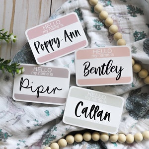 Hello, My Name Is Personalized, Modern Baby Name Tag Sticker image 5