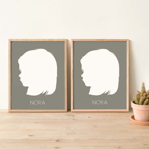 Custom Silhouette Portrait Personalized Digital Portrait image 3