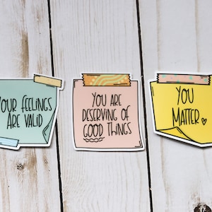 You Are Deserving of Good Things Sticky Note Sticker Affirmation Sticker image 4