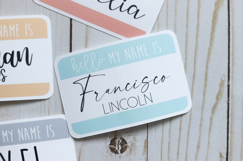 Hello, My Name Is ... Personalized Baby Name Tag Sticker image 8