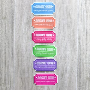 Ensemble d'autocollants « Admettez une maladie mentale » | Lot de 6