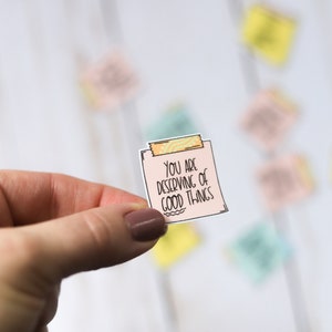 Sticky Note Affirmation Mini Sticker Set Positivity Stickers image 4