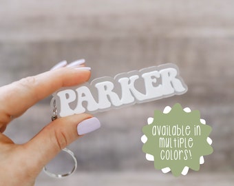 Personalized Retro Name Acrylic Keychain