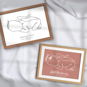 Linha personalizada Angel Baby/Miscarriage Memorial Art | Impressão digital/para impressão