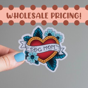 Groothandel Dog Mom Sailor Tattoo Style Stickers | Bulkstickers