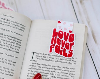 Love Never Fails Magnetic Double Sided Bookmark