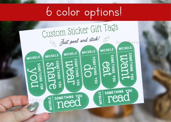 Custom Something You Want, Need, Wear Read Gift Tag Stickers