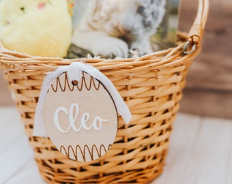 Modern Easter Basket Tag | Custom Name Easter Egg Tag