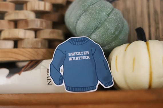 Sweater Weather Sticker: Waterproof Fall Laptop Sticker