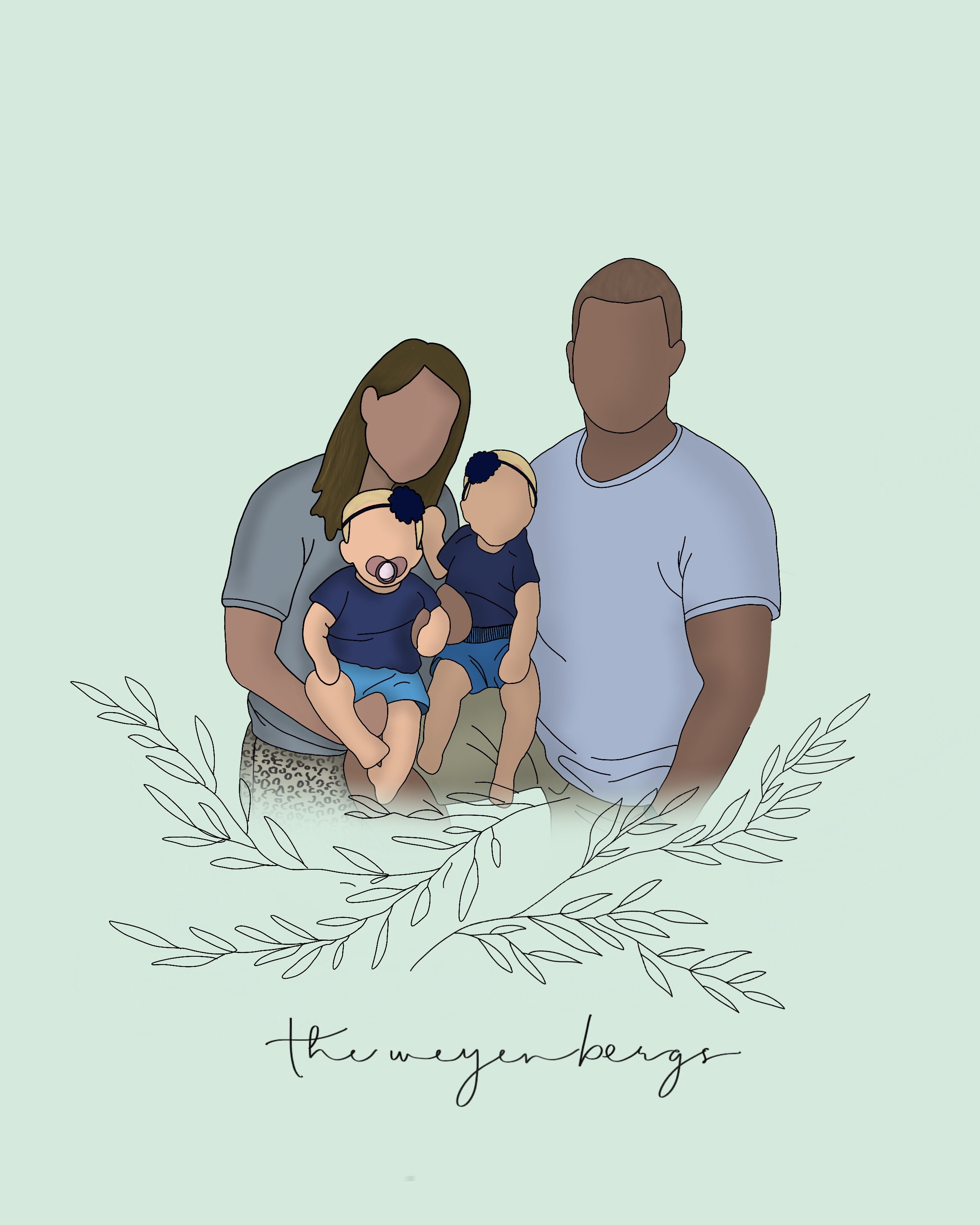 Custom Family Portrait/ Custom Family Illustration/ Family | Etsy