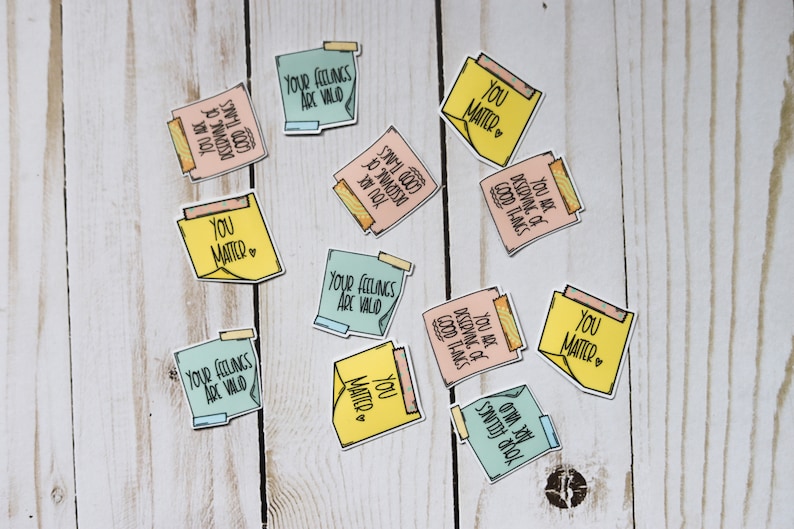 Sticky Note Affirmation Mini Sticker Set Positivity Stickers Etsy