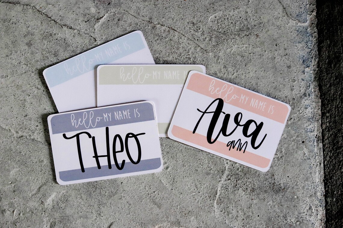 Hello My Name IsBaby Name Tag Personalized Hospital Baby Etsy