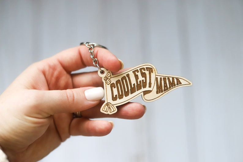 Coolest Mama Wooden Keychain image 4