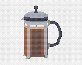 Franse pers koffie - kruissteekpatroon