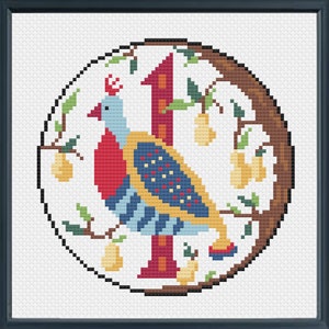 Partridge in a Pear Tree Cross Stitch Pattern - 12 Days of Christmas Series