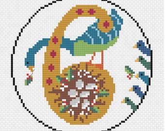 Six Geese Laying Cross Stitch Pattern - 12 Days of Christmas Series