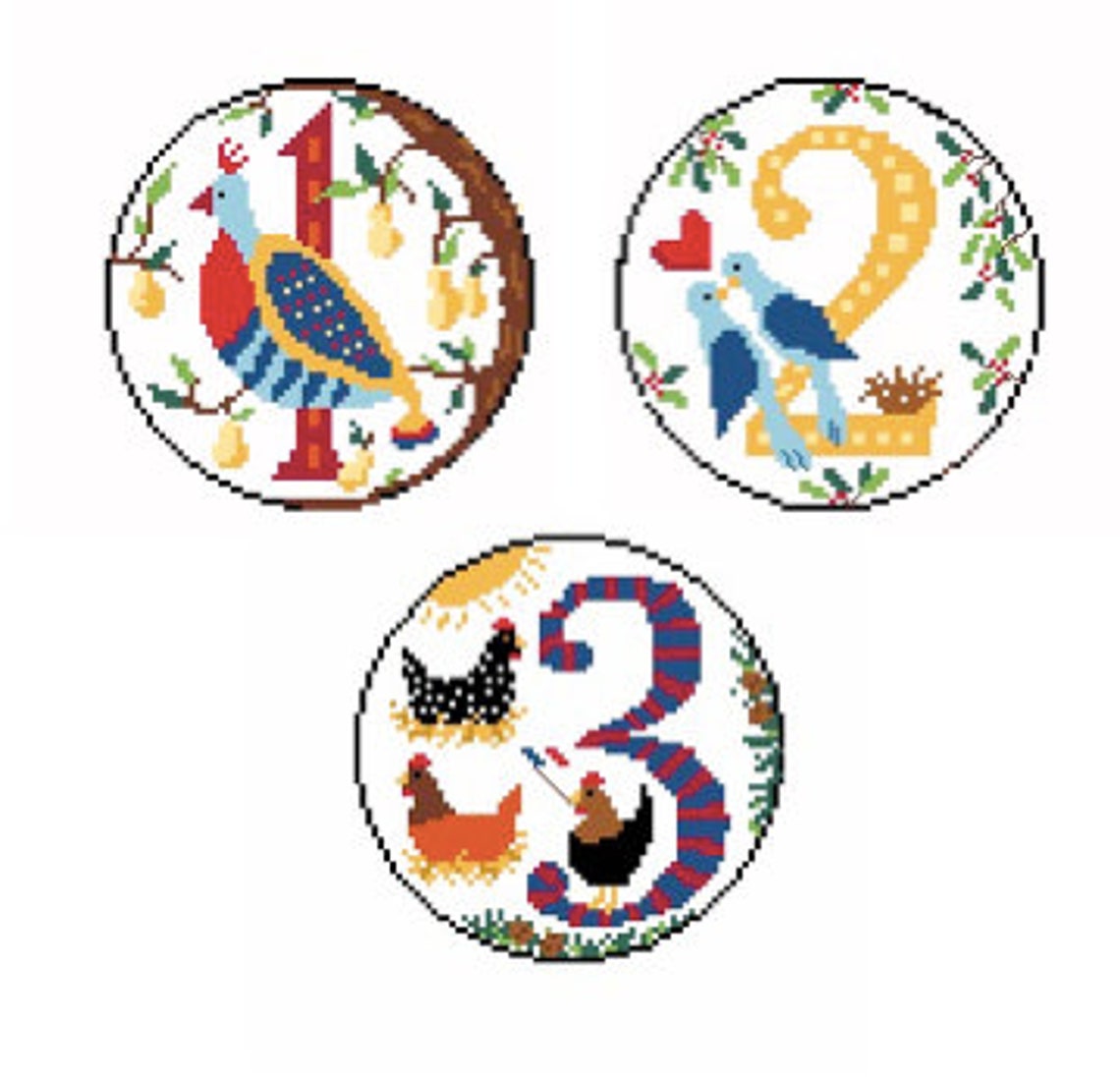 12 Days of Christmas Series Cross Stitch Pattern - All 12 Days - Etsy