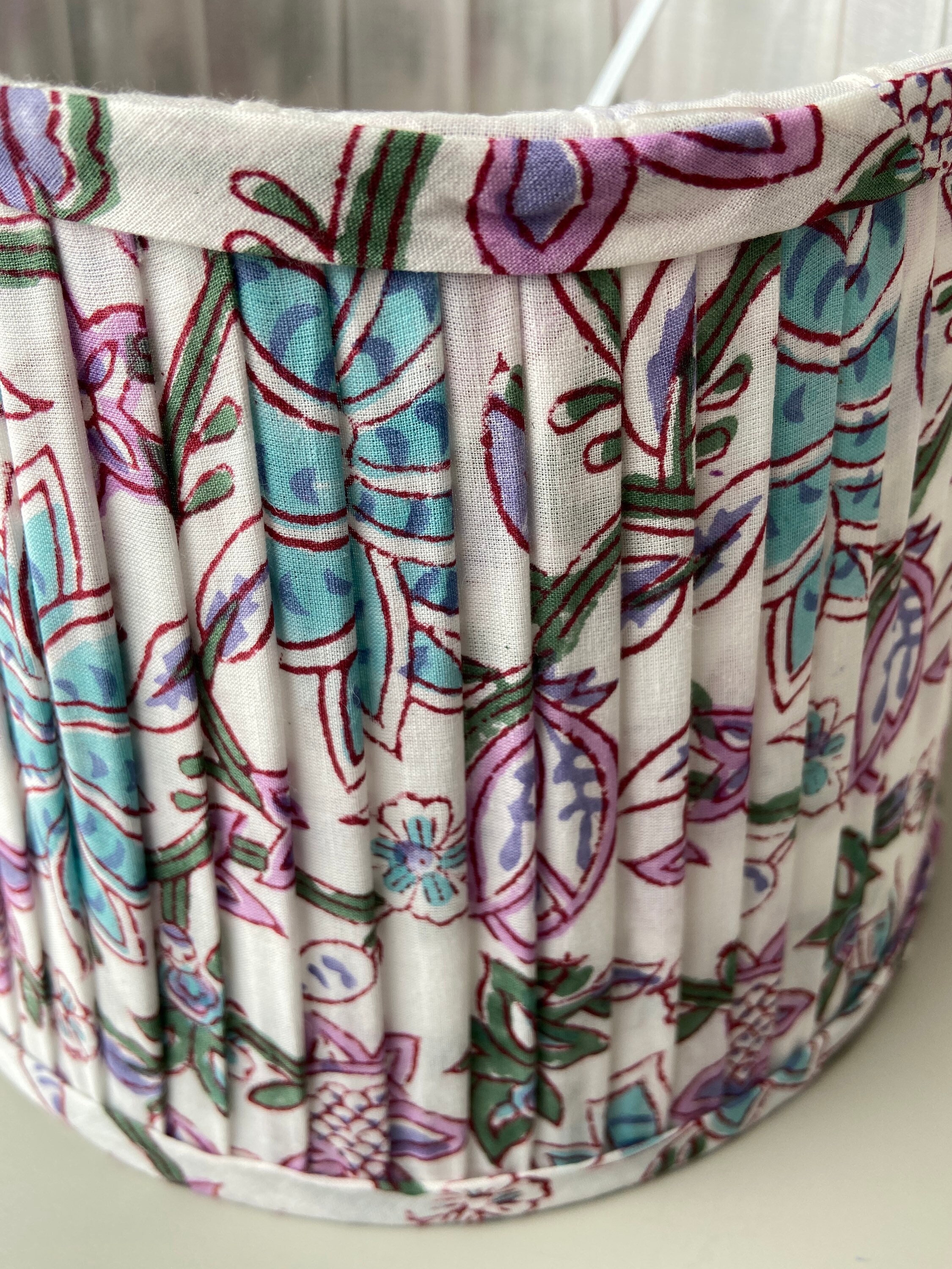 Handmade Fabric Lampshade With Block Printed Fabric Etsy UK