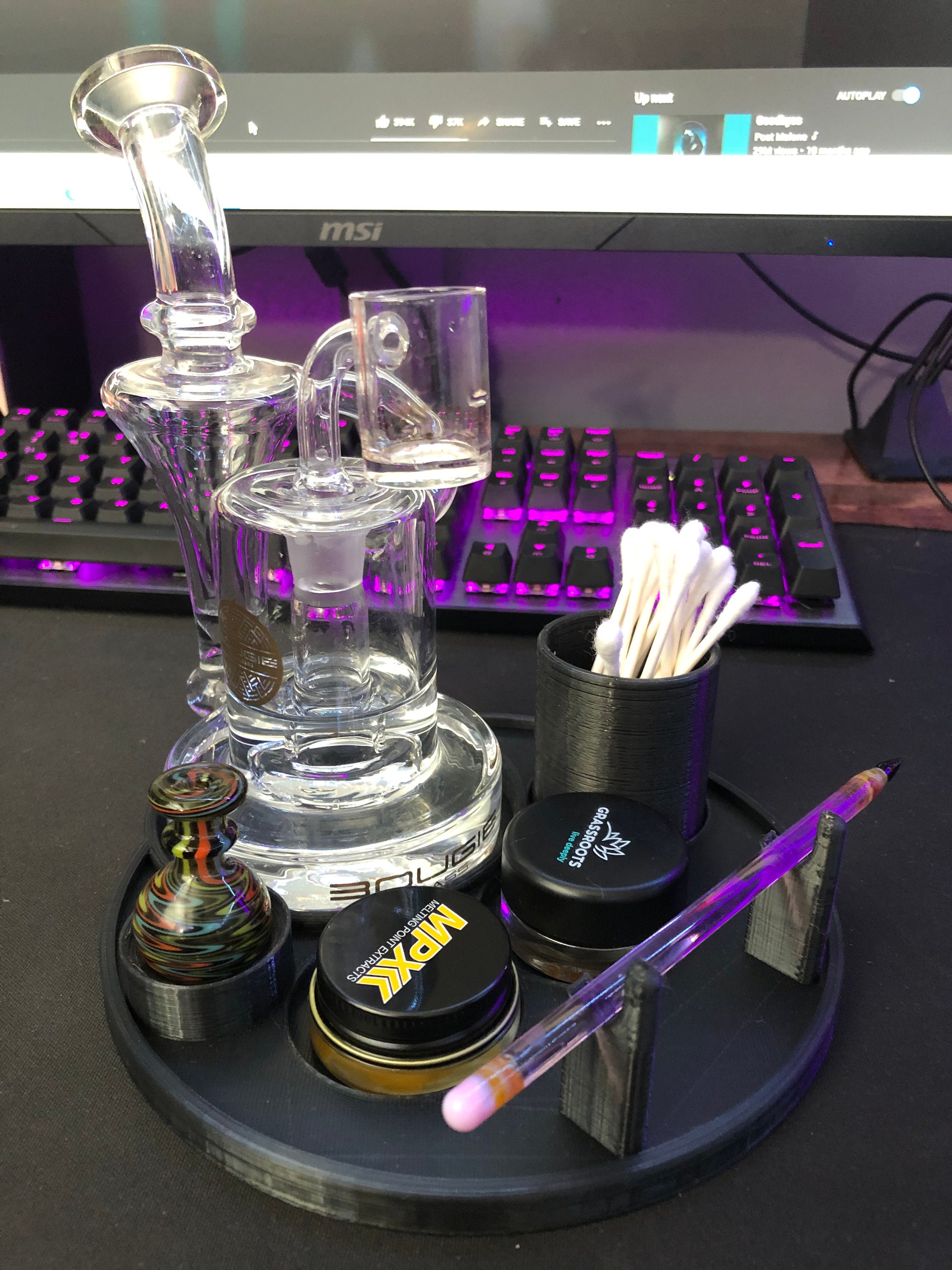 Straw Glass Set Box & Wax Carving / Dab Tool Kit - Mr. Purple