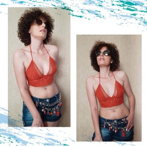crochet top , Summer Halter Top, Summer Crop Top, Woman&#39;s top, crochet crop top,
