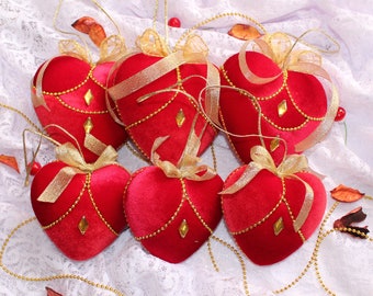 Adornos navideños, adorno navideño de corazón, regalo de Navidad, decoración navideña, adorno rojo para el árbol de Navidad, regalo de Año Nuevo