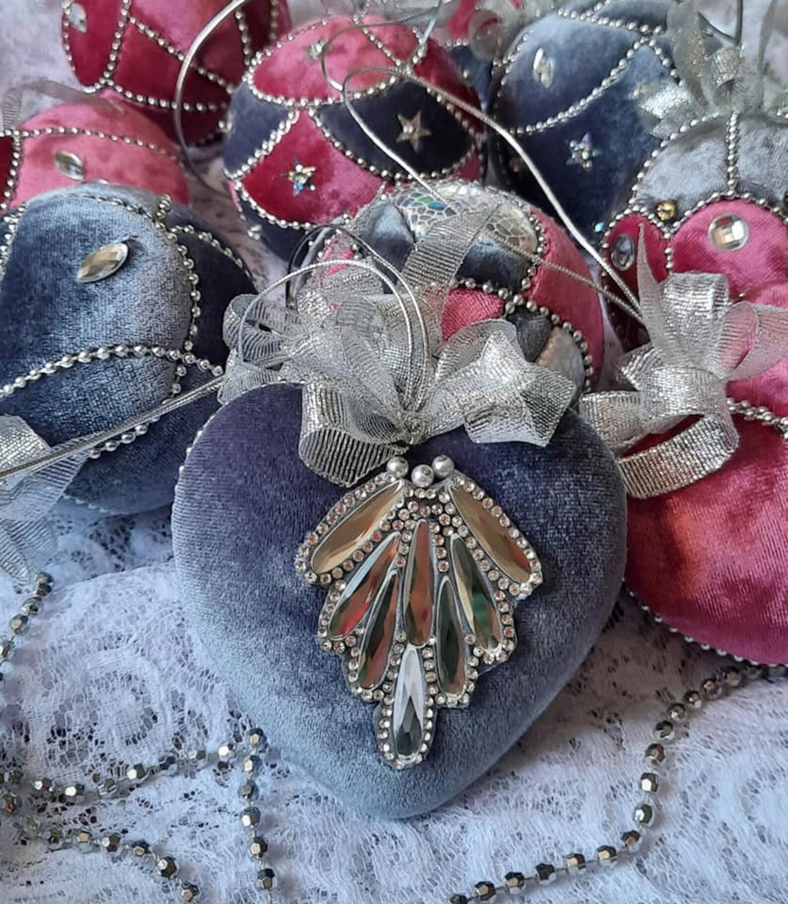 Velvet Christmas Ornaments Set Christmas Decoration - Etsy