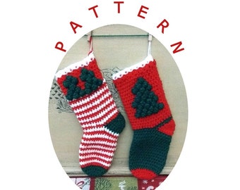 Patrón de medias navideñas, Patrón navideño, medias navideñas de crochet, Decoración navideña, Patrón PDF, Primera Navidad, Medias,