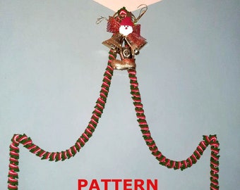 Patrón de guirnalda navideña, guirnalda navideña vintage de crochet, espiral de crochet, patrón PDF