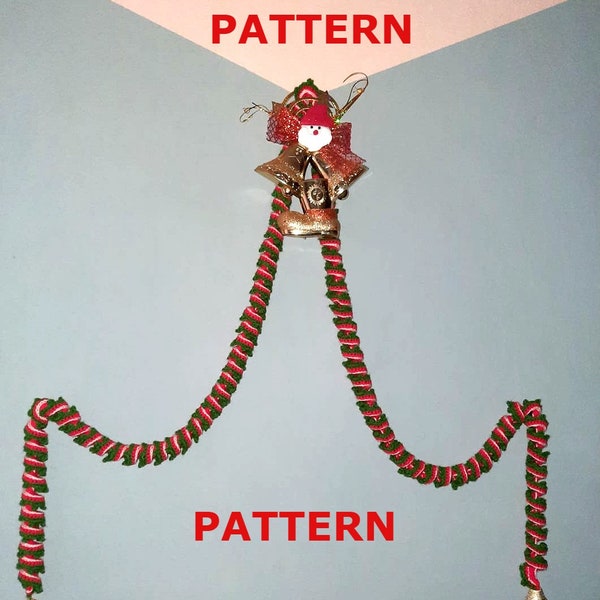 Christmas garland pattern, crochet Vintage Christmas Garland,  crochet spiral,PDF pattern